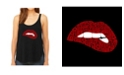 LA Pop Art Women's Premium Word Art Flowy Tank Top- Savage Lips